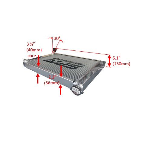 Lightweight Late Model Radiator - Double Pass - 26.8" x 19.6" + Remote Fill Tank - Red Cap