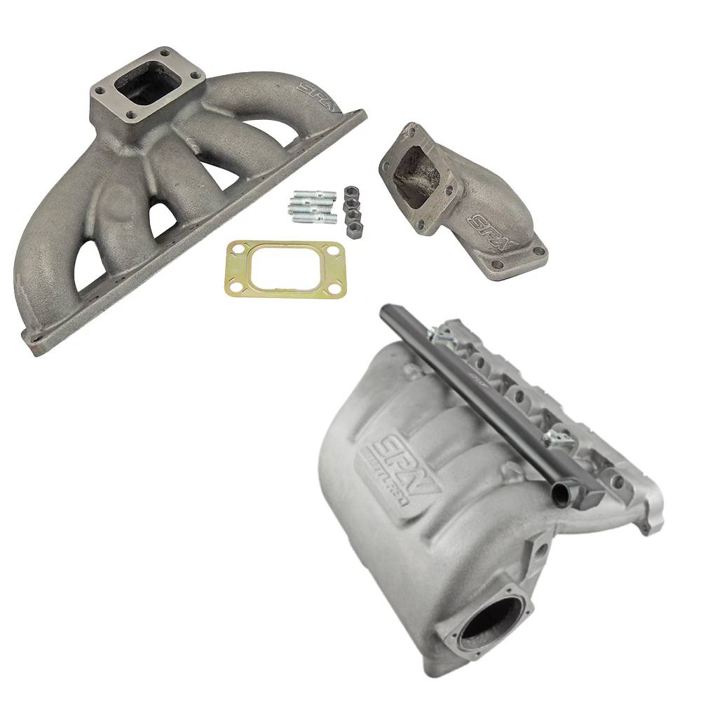 VW Jetta / Golf MK4 2.5L 5 cylinder 20V 07K T3 top mount turbo manifold + Intake Manifold - WITH FUEL RAIL
