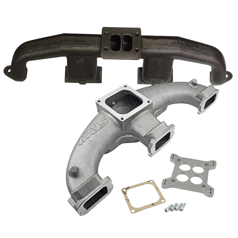 Chevy II 194 / 230 / 250 / 292 inline 6 T4 turbo manifold + INTAKE MANIFOLD for Single Quad Carb (4 barrel) - PRE SALE
