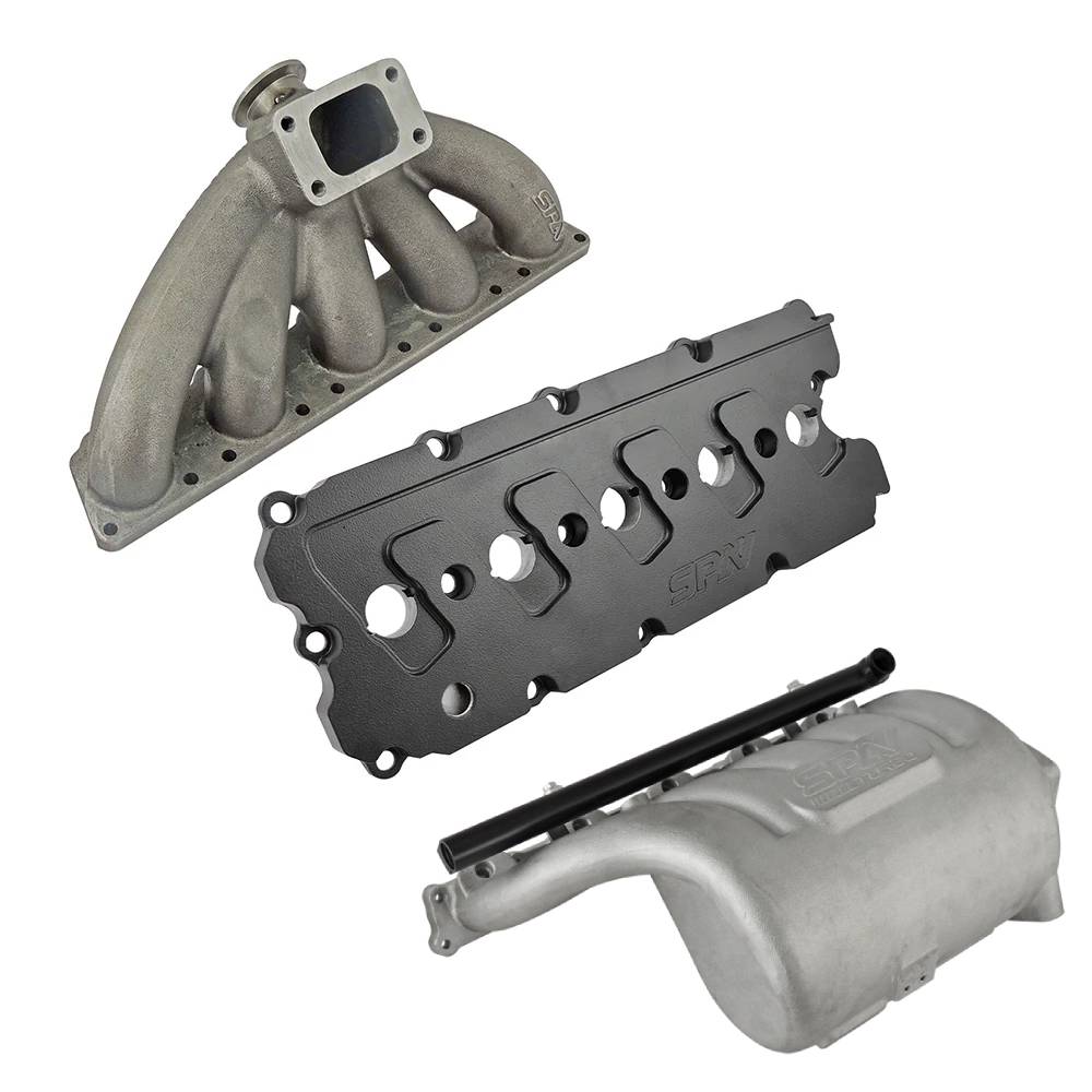 Turbo manifold, cast aluminum valve cover & intake manifold - WITH FUEL RAIL for VW Jetta/Golf MK5 2.5L 5-cyl 20V 07K - PRE SALE