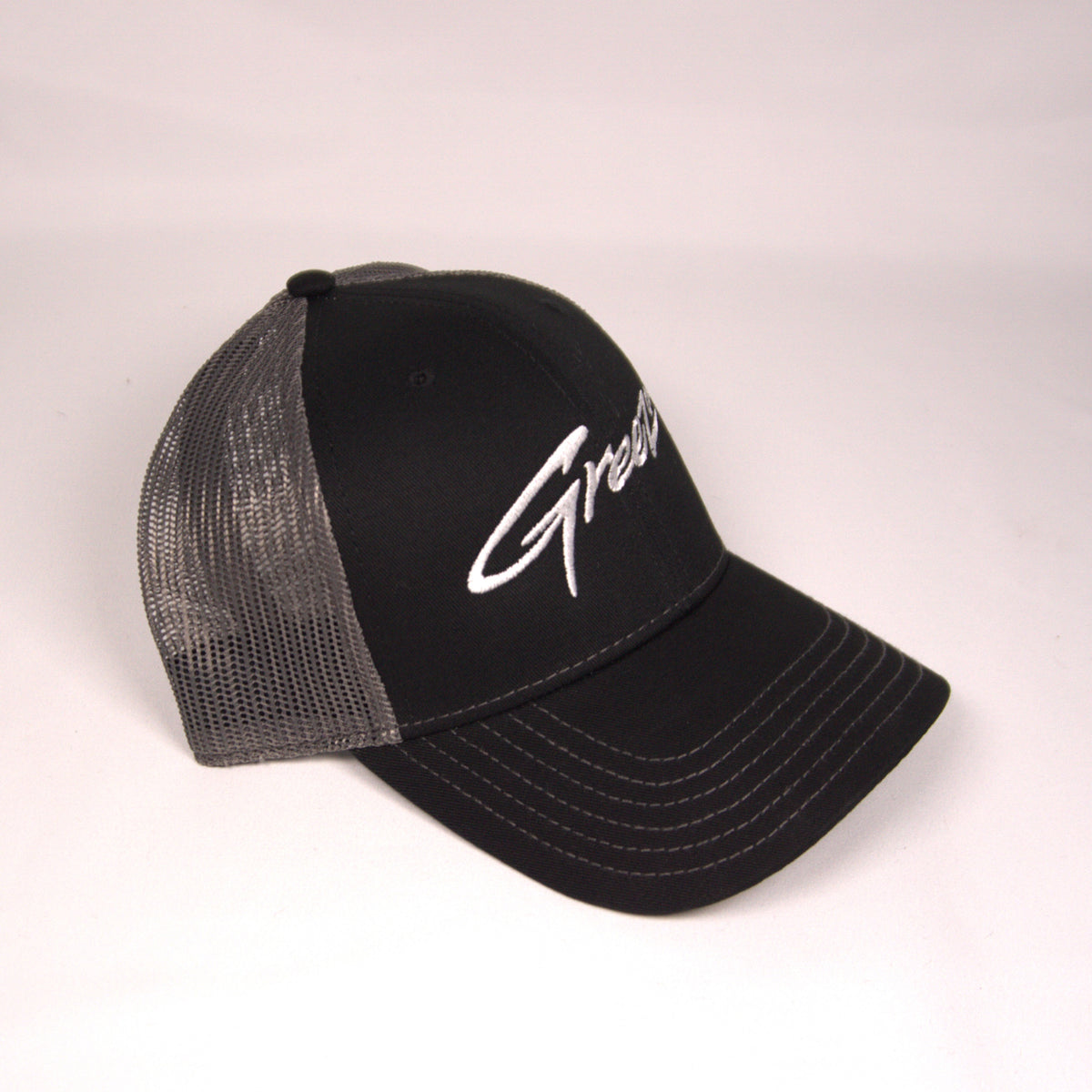 Greez Co. Classic Trucker Hat – Black/Gray