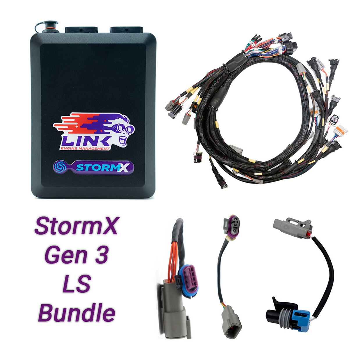Link ECU Gen3 LS Cable Throttle Bundle: G4X StormX ECU + LS Engine Harness bundle