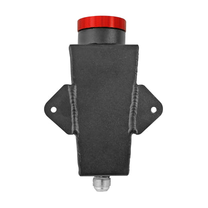 Power Steering Tank Firewall Mount (Right Inlet) + Remote Fill Tank - Red Cap