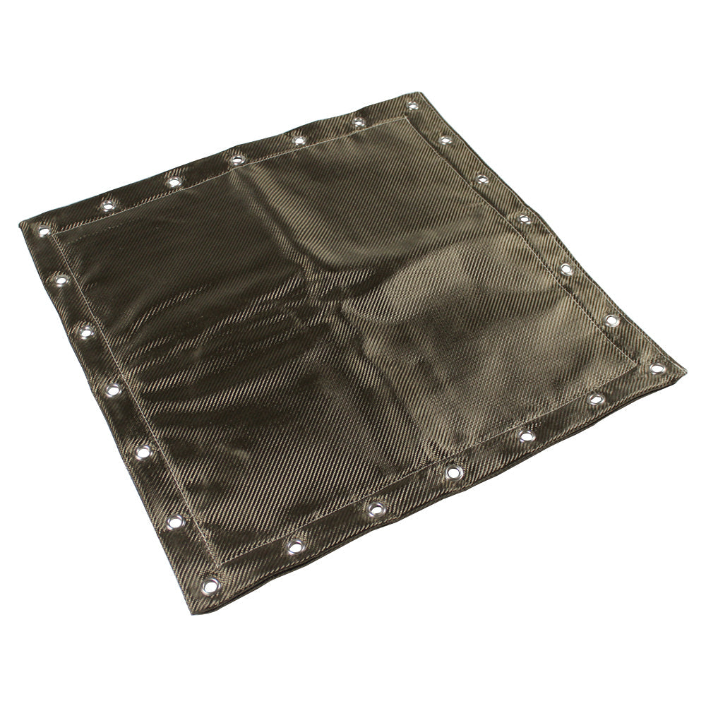 Basalt Fiber Heat Protection Shield - Titanium Color - With eyelets for fixing - 23.85" x 23.85" - PRE SALE