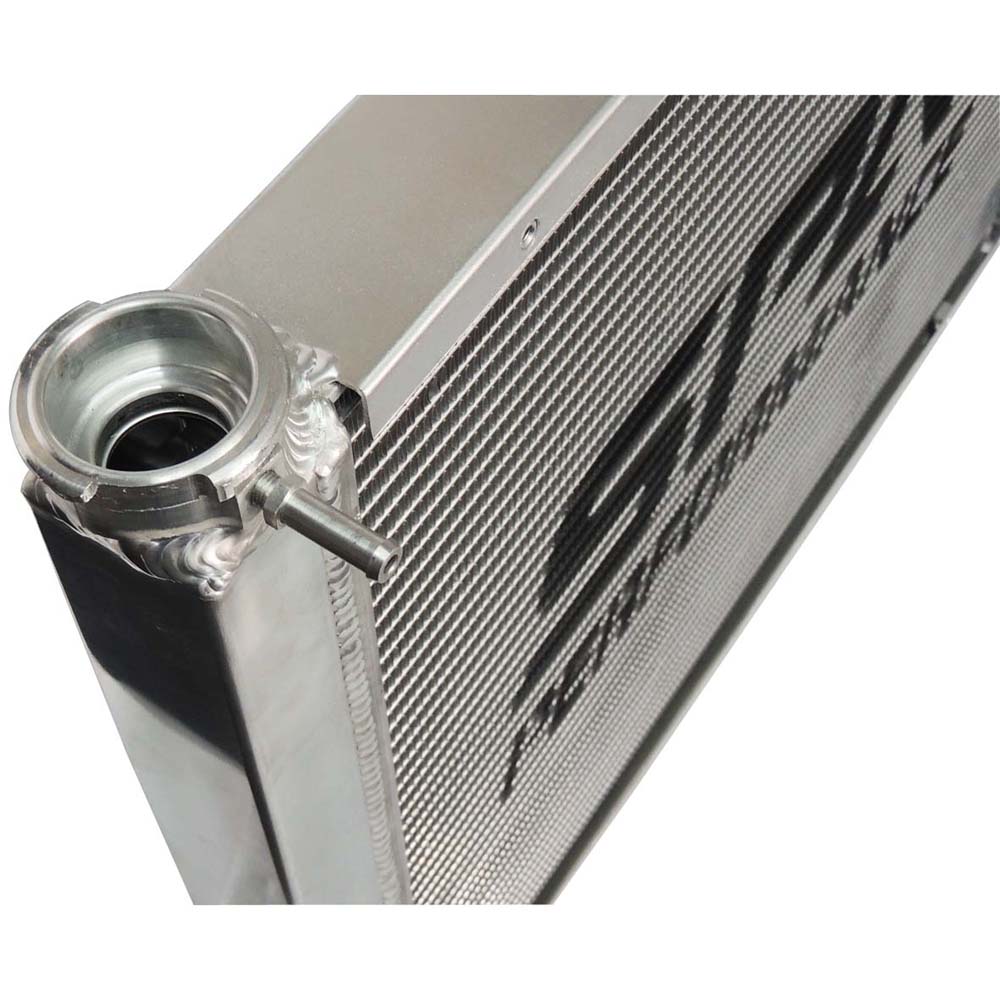 Lightweight Late Model Radiator - Double Pass - 26.8" x 19.6" + Remote Fill Tank - Red Cap