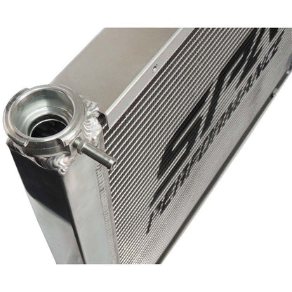 Lightweight Late Model Radiator - Double Pass - 26.8" x 19.6" + Remote Fill Tank - Red Cap