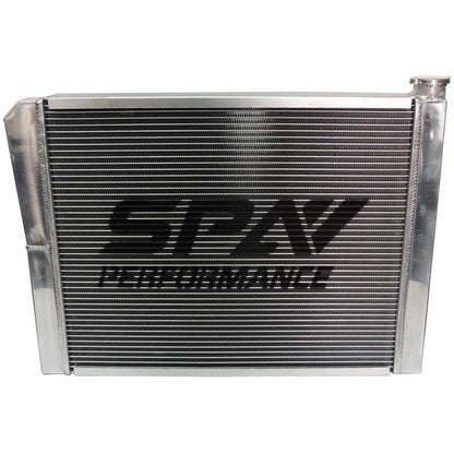 Lightweight Late Model Radiator - Double Pass - 26.8" x 19.6" + Remote Fill Tank - Red Cap