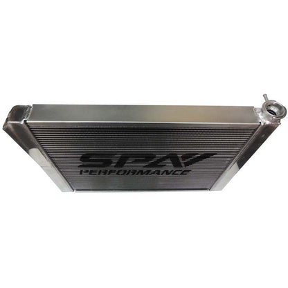 Lightweight Late Model Radiator - Double Pass - 26.8" x 19.6" + Remote Fill Tank - Red Cap