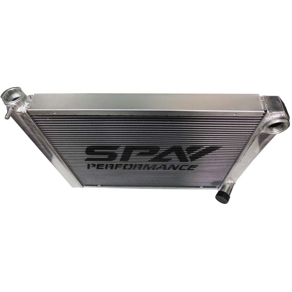 Lightweight Late Model Radiator - Double Pass - 26.8" x 19.6" + Remote Fill Tank - Red Cap