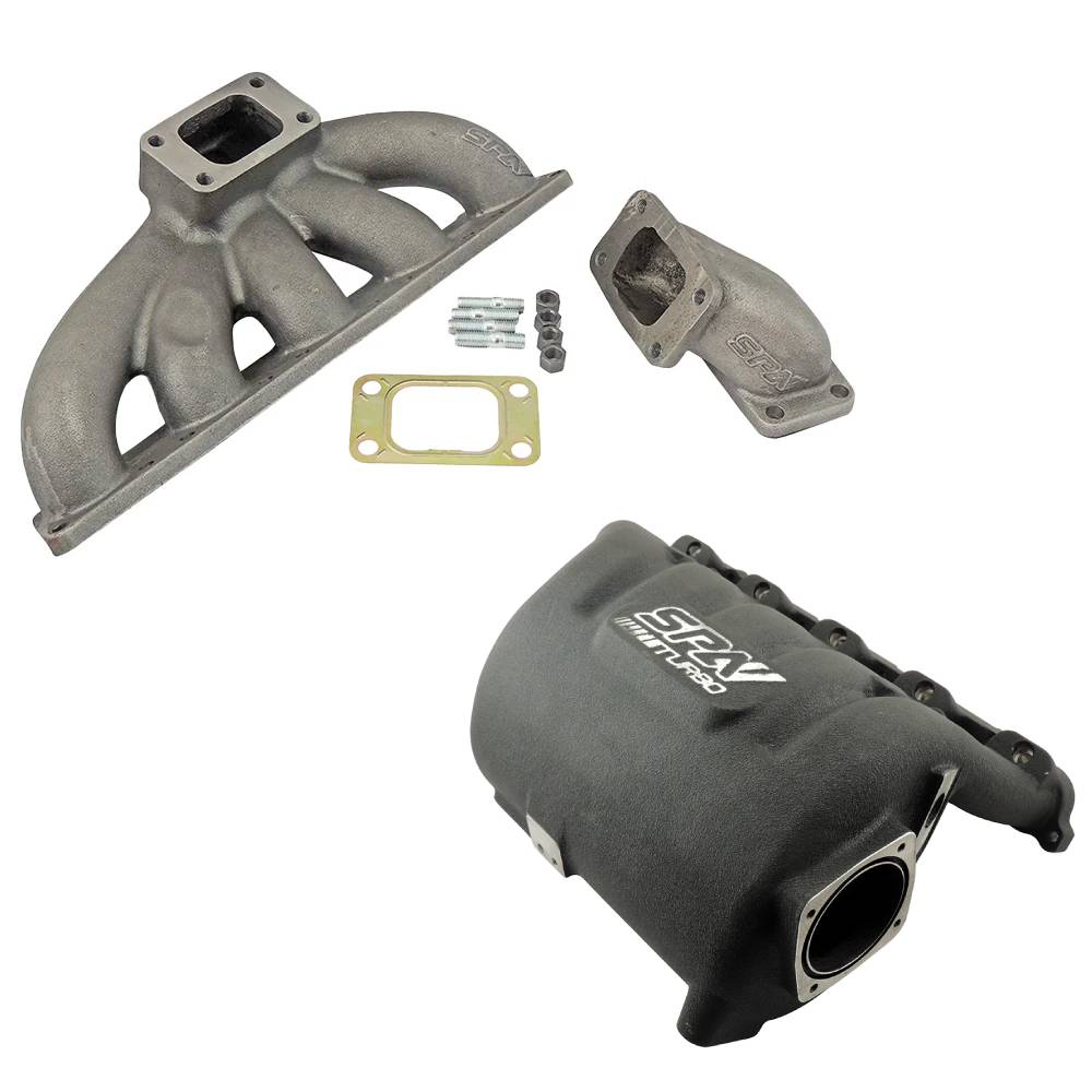 VW Jetta / Golf MK4 2.5L 5 cylinder 20V 07K T3 top mount turbo manifold + Intake Manifold - Black