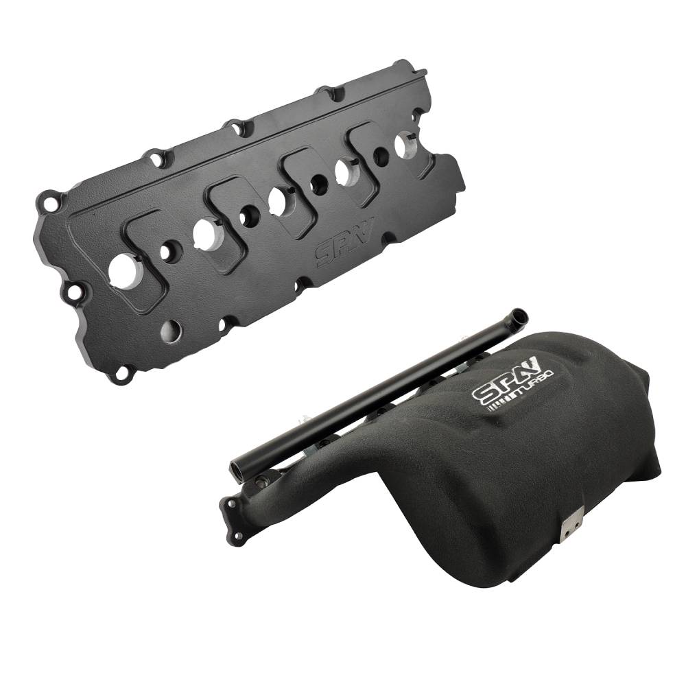 Cast Aluminum Valve Cover + Intake Manifold WITH FUEL RAIL for VW 2.5L 5 CYLINDER 20V 07K - Black - PRE SALE