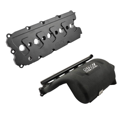 Cast Aluminum Valve Cover + Intake Manifold WITH FUEL RAIL for VW 2.5L 5 CYLINDER 20V 07K - Black - PRE SALE