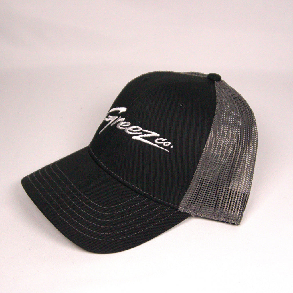 Greez Co. Classic Trucker Hat – Black/Gray