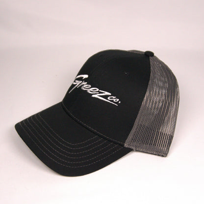 Greez Co. Classic Trucker Hat – Black/Gray