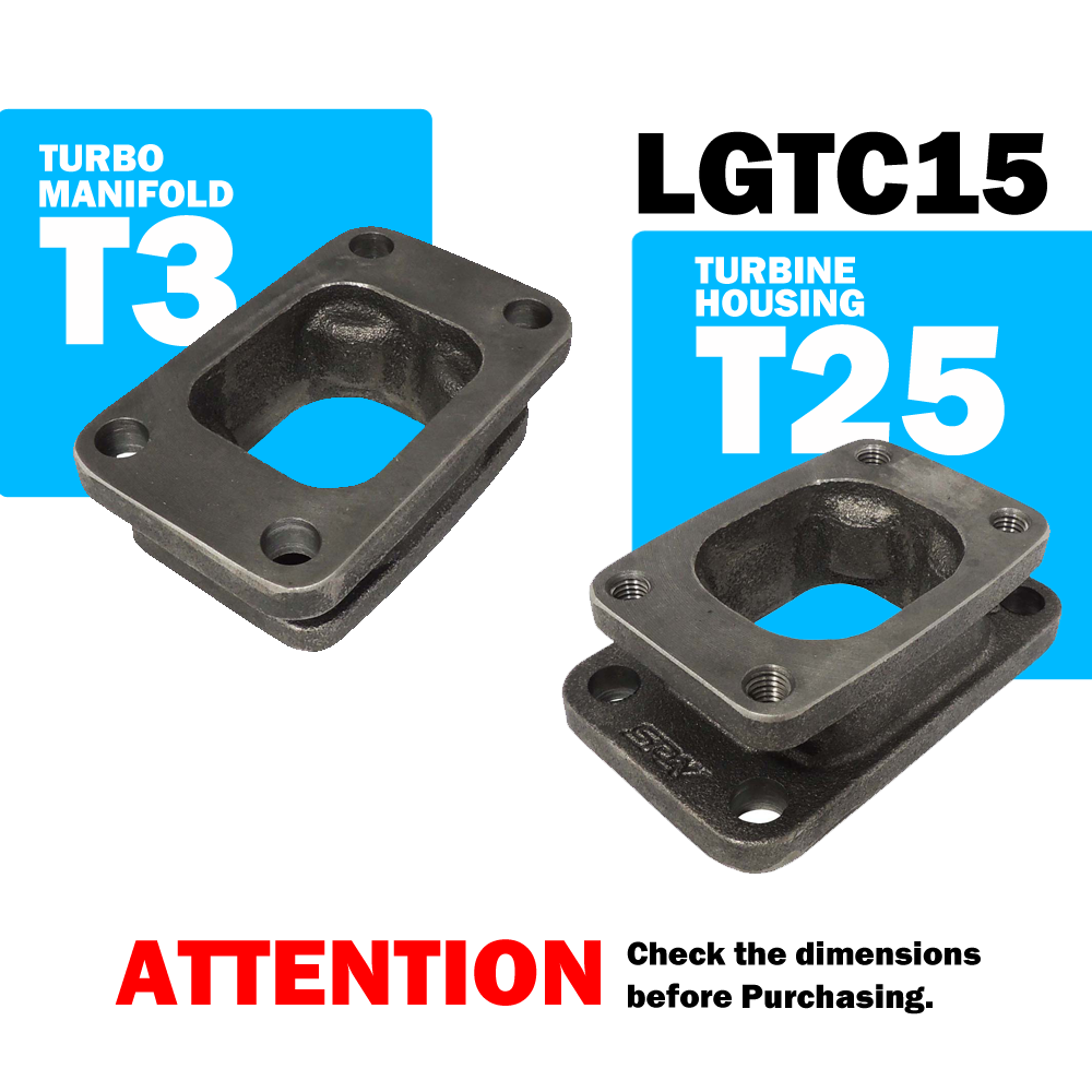 T3 for T25/T28 cast iron flange turbocharger/turbo manifold adapter/conversion