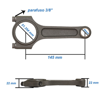 Fiat Coupe / Lancia 2.0 20V 144mm x 20mm High Performance Connecting Rod Set 3/8" bolt (700hp)