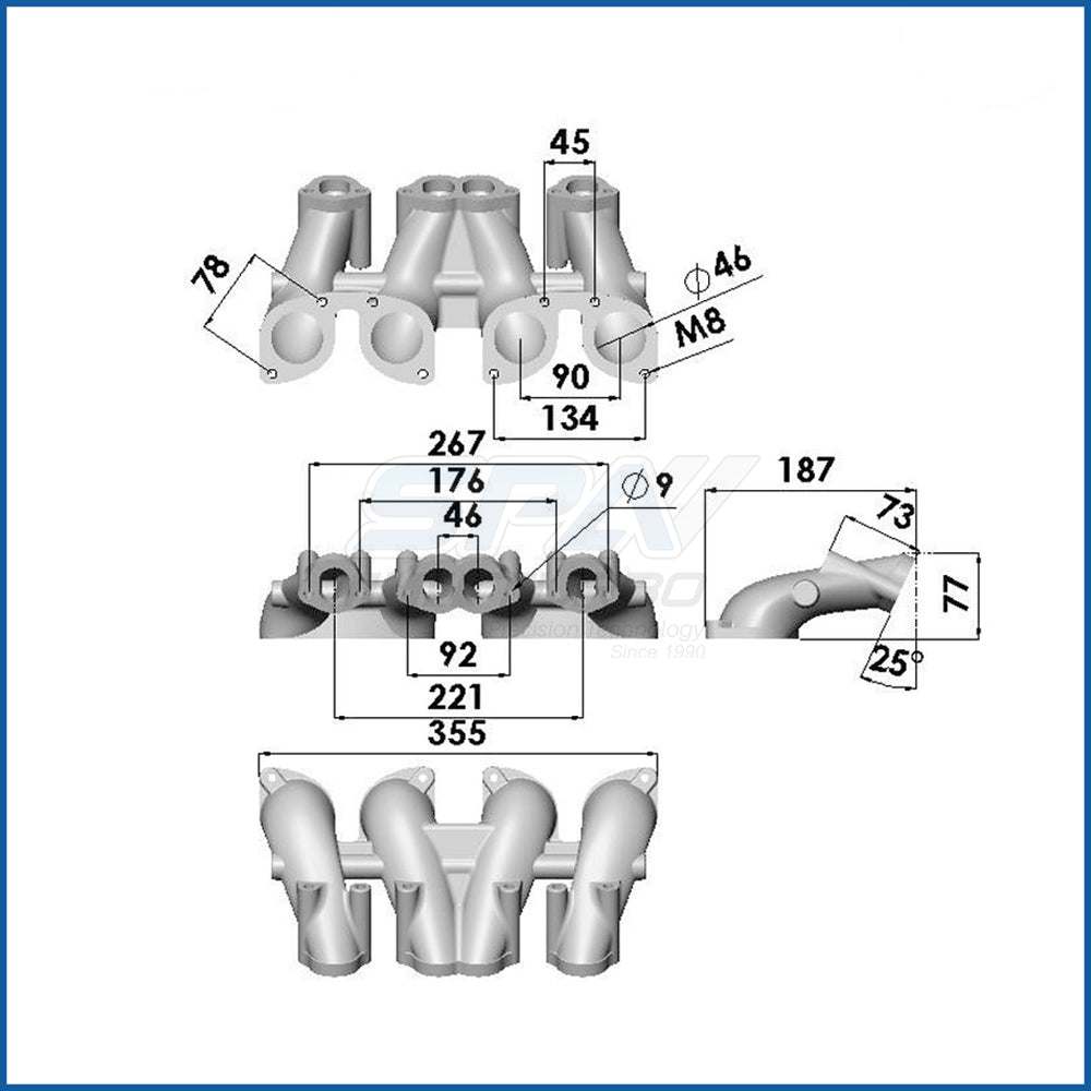 VW MKI MKII GTI 1.8L 2.0L 8v SOHC dual downdraft intake manifold