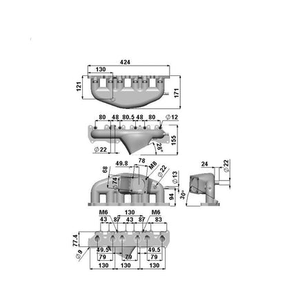 VW VR6 12V Short Runner Induction Intake Manifold Black + OBD2 Flange