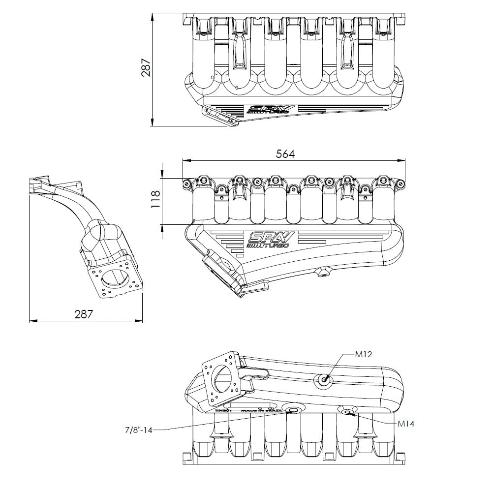 Turbo Exhaust Manifold + CAST ALUMINUM INTAKE MANIFOLD OEM THROTTLE for BMW E36 M3 S50 TU M5X