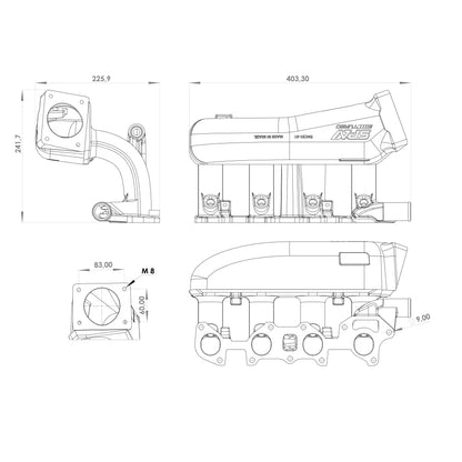 INTAKE MANIFOLD CHEVY CHEVETTE / PONTIAC T1000 / ACADIAN 1.4 / 1.6L TOWARD FRONT THROTTLE - PRE SALE