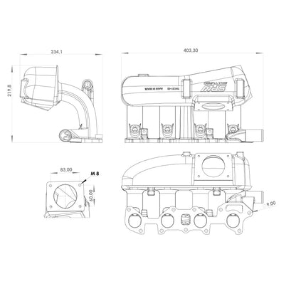 INTAKE MANIFOLD CHEVY CHEVETTE / PONTIAC T1000 / ACADIAN 1.4 / 1.6L TOWARD MIDDLE THROTTLE - PRE SALE