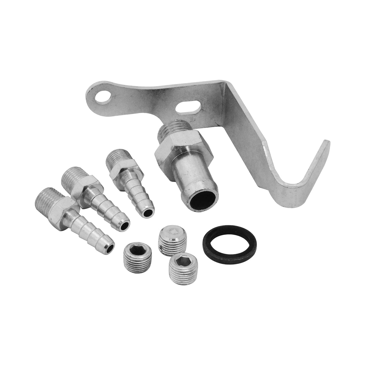 Cast Aluminum Intake Manifold for transverse VW/AUDI 1.8T with 4 injectors Fuel Rail Kit (left side OEM throttle) - Black
