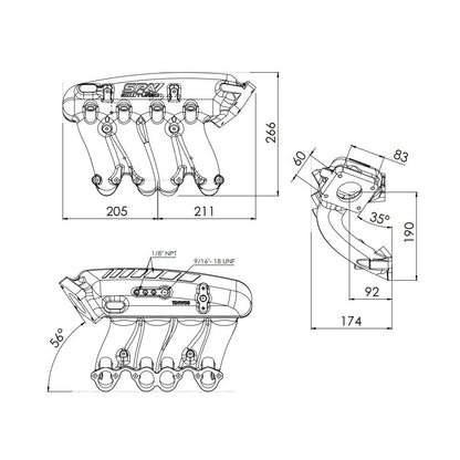 HIGH FLOW INTAKE MANIFOLD VW 8V LONGITUDINAL - 4 INJECTORS - PRE SALE