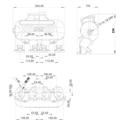 INTAKE MANIFOLD VW 8V CROSS FLOW LONGITUDINAL - 4 INJECTORS
