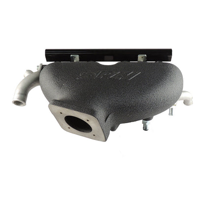 Cast Aluminum Intake Manifold for longitudinal VW/AUDI 1.8T with 4 injectors Fuel Rail Kit (OEM throttle) Black
