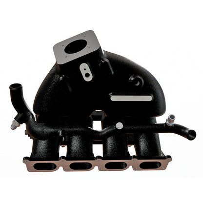 VW B5 T3 top mount turbo twin scroll manifold wastegate V-Band + Cast Aluminum Intake Manifold for longitudinal with 8 injectors Fuel Rail Kit (OEM throttle) Black