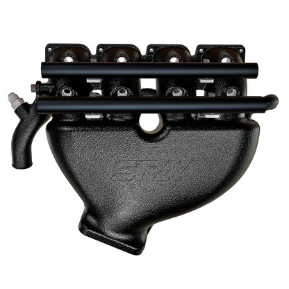 VW B5 T3 top mount turbo twin scroll manifold wastegate "i" + Cast Aluminum Intake Manifold for longitudinal with 8 injectors Fuel Rail Kit (without throttle bolt holes) Black
