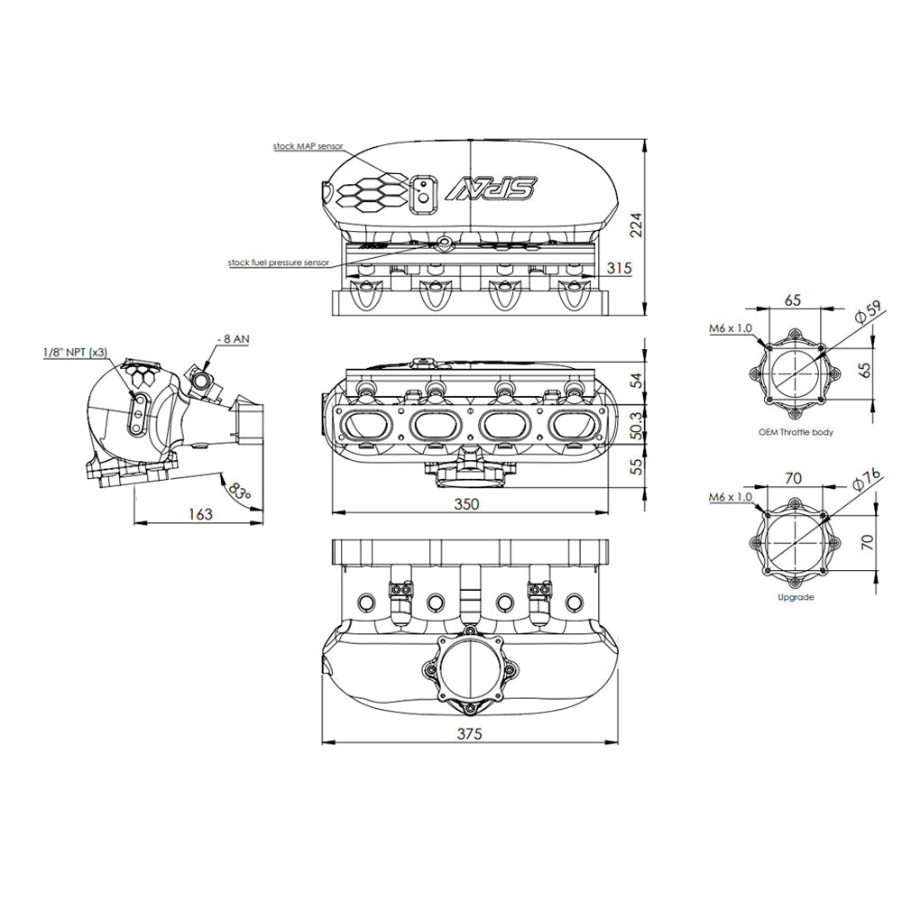 NEW! VW/AUDI EA888 GEN 3 2.0T TSI/FSI ALUMINUM INTAKE MANIFOLD - UPGRADE 74MM THROTTLE