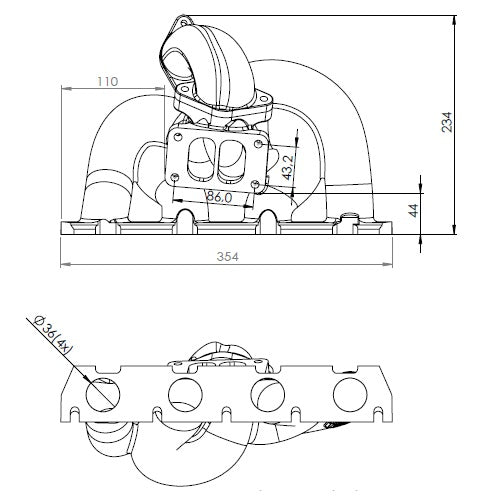 2.0L TSI / FSI T3 Twin Scroll Turbo Exhaust Manifold Transverse Engines + Aluminum intake manifold - NEW VERSION!