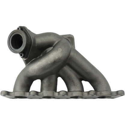 VW B5 T3 top mount turbo twin scroll manifold wastegate V-Band + Cast Aluminum Intake Manifold for longitudinal VW/AUDI 1.8T with 4 injectors Fuel Rail Kit (OEM throttle) Black