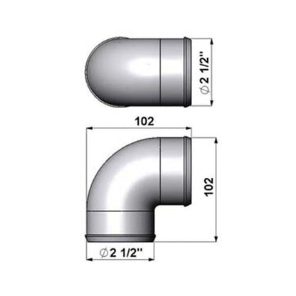 2.5 tight radius 90° elbow intake pipe